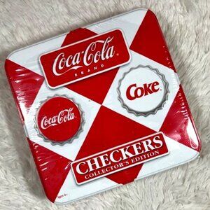 Vintage Coca-Cola Collector's Edition Checkers in Raised Logo Square Tin